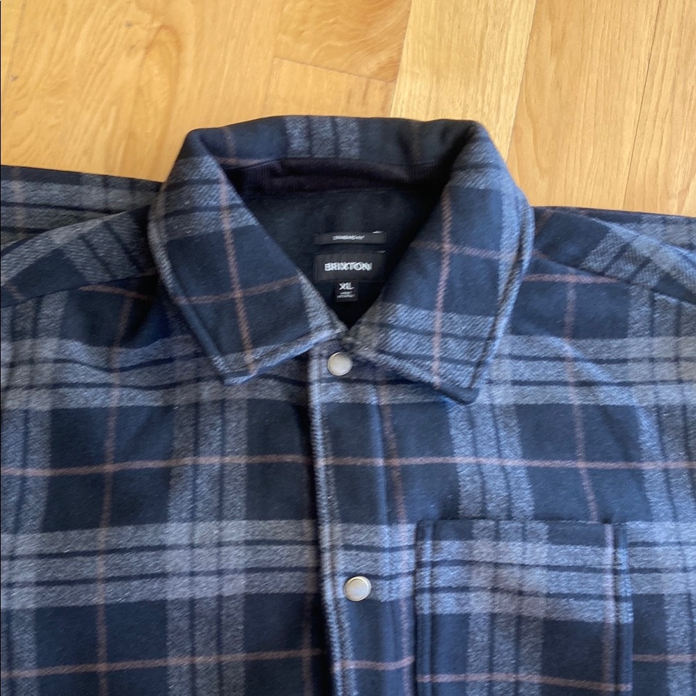 Brixton Navy and Gray Plaid Shirt